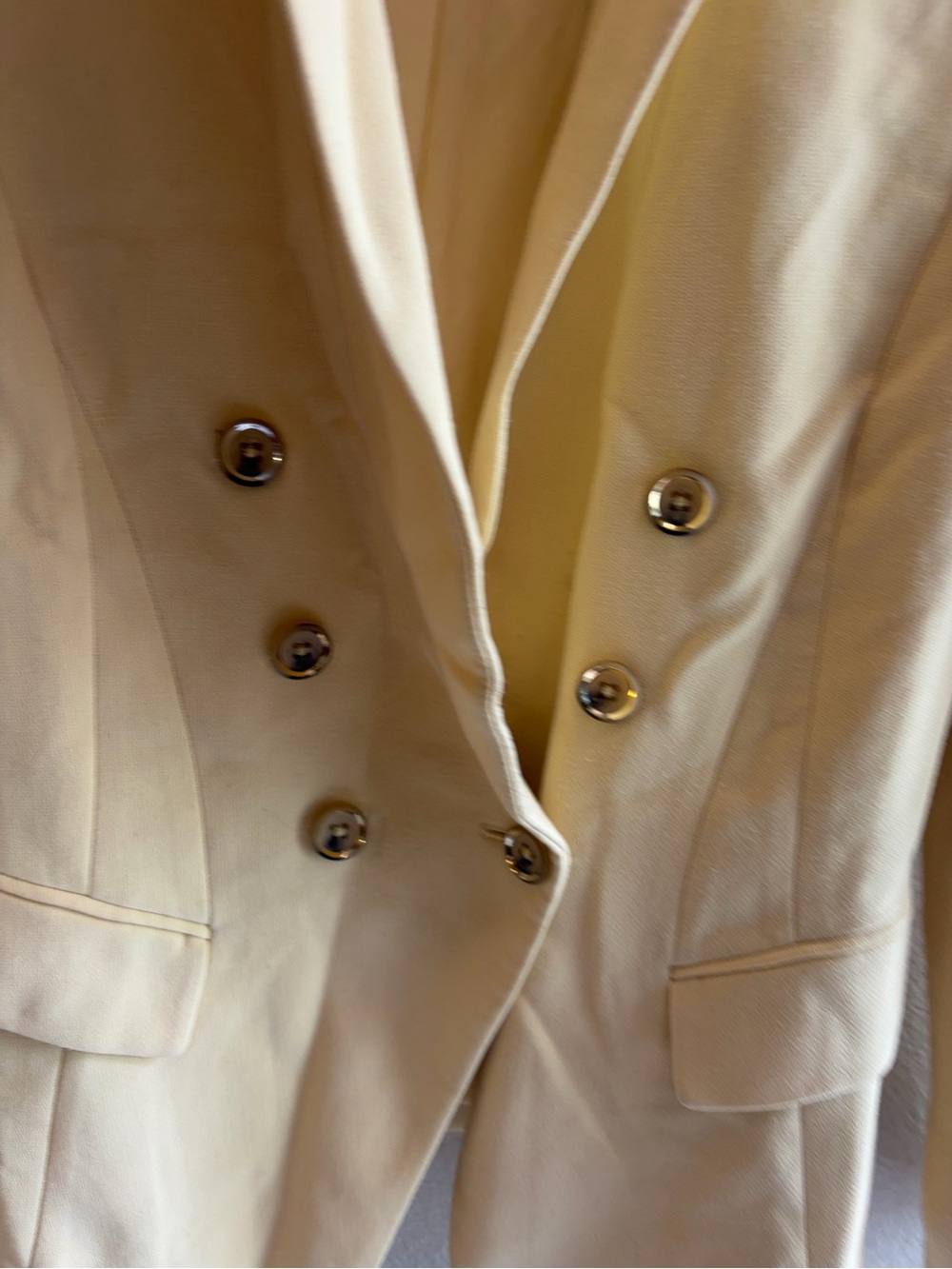 WHITE HOUSE BLACK MARKET Ecru Double Breasted Blazer Jacket - Picture 4 of 7